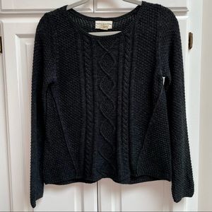 Denim & Supply Ralph Lauren Cotton Cable Knit Charcoal Gray Sweater Size Small